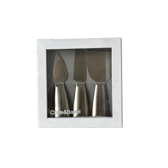 Crate and Barrel Stainless Steel Cheese Knives Set of 3 New in Box - Picture 1 of 5